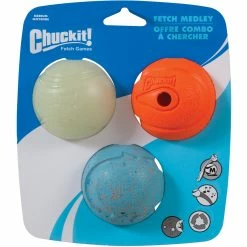 Outlet 👍 Petmate Chuckit! Fetch Medley Balls Medium 🐶 Dog Toys 3 Pk. 🤩