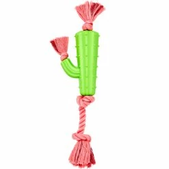 Outlet 🤩 Leaps & Bounds Rubber Cactus & Rope 🦮 Dog Toy Large 😉