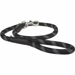 Coupon 🧨 Youly Good2Go Black Reflective Rope Leash For Big 🐶 Dogs, 4 Ft. 👍