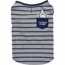 Budget ✔️ Youly Beach Bum Stripe Shark 🐶 Dog Tee 😉