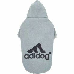 Promo 🧨 Fresh Pawz Adidog Gray Logo Pet Hoodie 😍