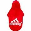 Deals 🤩 Fresh Pawz Adidog Red Logo Pet Hoodie 😀